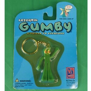 Vintage 2002 Gumby Keychain Green Figure NJ Croce Co KR108 New Sealed